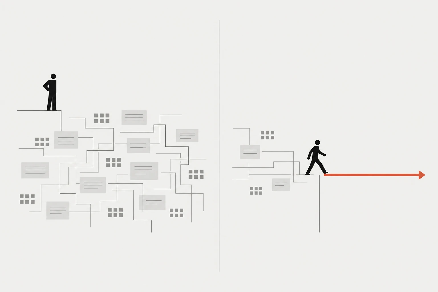 A leader leaves detached oversight of committees and roadmaps to take a direct step into hands-on execution.