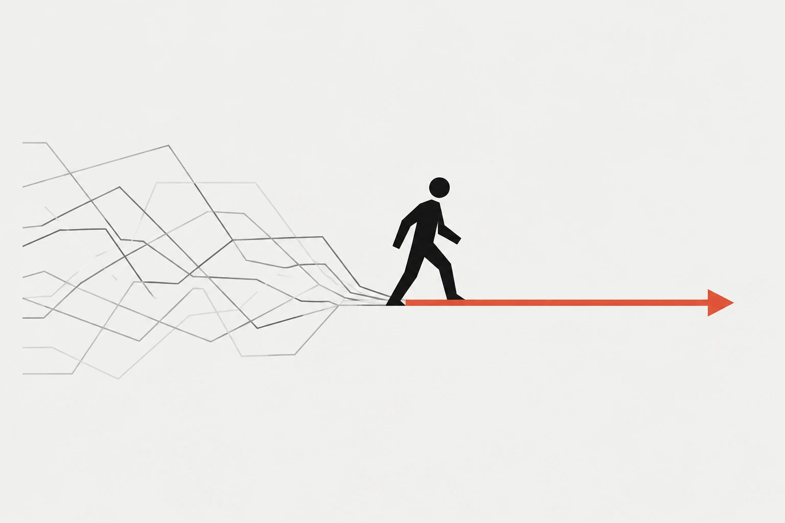 A leader steps out of complexity and onto a clear path of action.